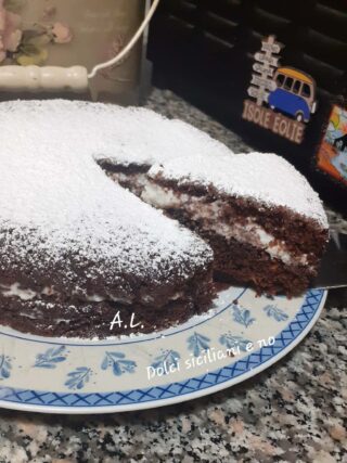 Torta pan d'arancio al cacao con crema di ricotta